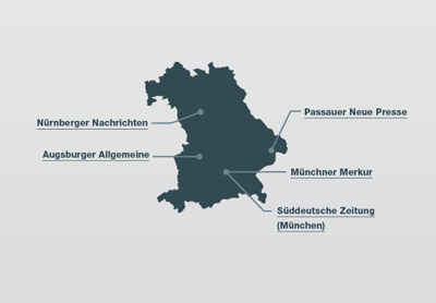 Karte des Lokaljournalismus in Bayern