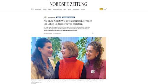 Ukrainische Musikerinnen inn der Nordsee-Zeitung.