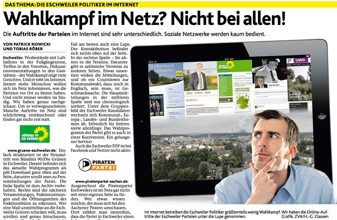 Aachener Zeitung, Webseitencheck