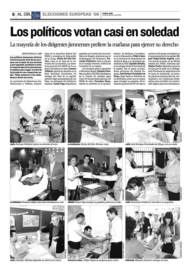 Seite des Diario Jáen zur Europawahl 2009