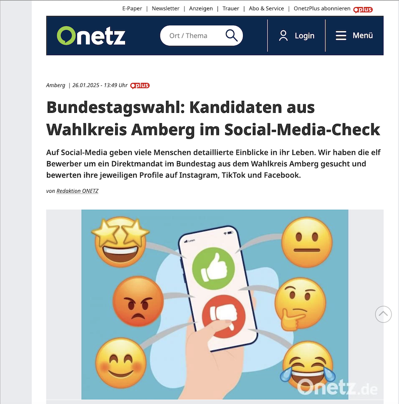 Onetz.de prüft die Social-Media-Profile der Kandidaten